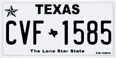 TX license plate CVF1585