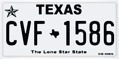 TX license plate CVF1586