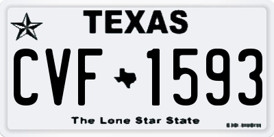 TX license plate CVF1593
