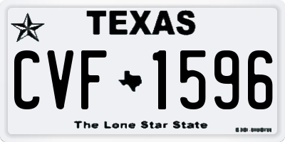 TX license plate CVF1596