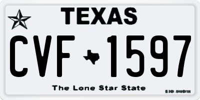 TX license plate CVF1597