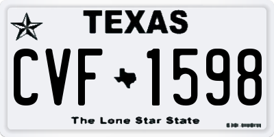 TX license plate CVF1598