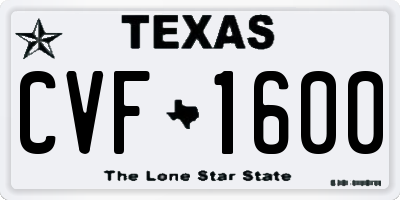 TX license plate CVF1600