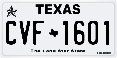 TX license plate CVF1601