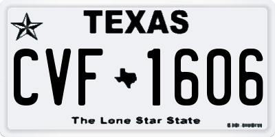 TX license plate CVF1606