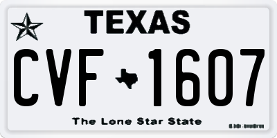 TX license plate CVF1607