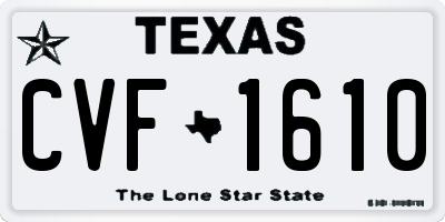 TX license plate CVF1610