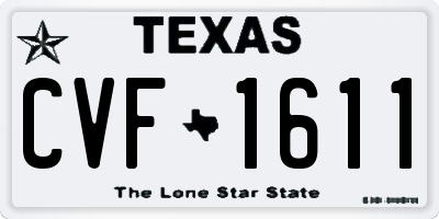 TX license plate CVF1611