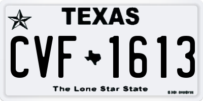 TX license plate CVF1613