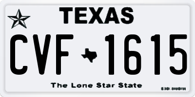 TX license plate CVF1615