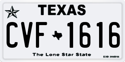 TX license plate CVF1616