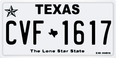 TX license plate CVF1617