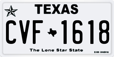 TX license plate CVF1618