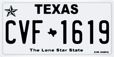 TX license plate CVF1619
