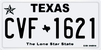 TX license plate CVF1621