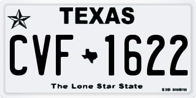 TX license plate CVF1622