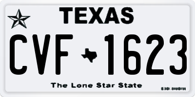 TX license plate CVF1623