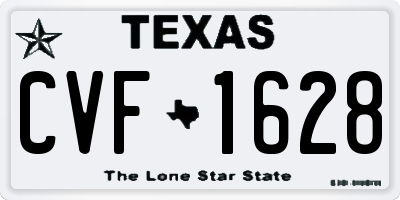 TX license plate CVF1628