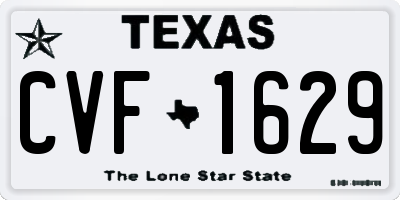 TX license plate CVF1629