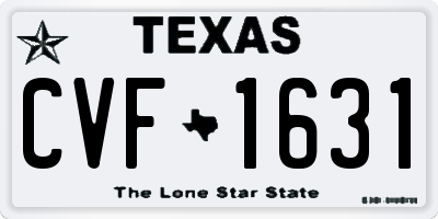 TX license plate CVF1631