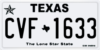 TX license plate CVF1633