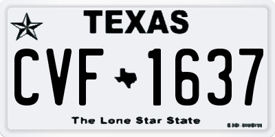 TX license plate CVF1637
