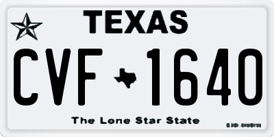 TX license plate CVF1640