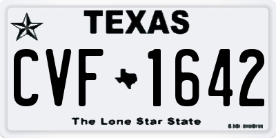 TX license plate CVF1642