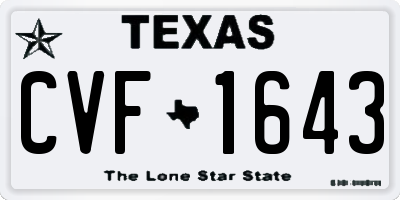 TX license plate CVF1643