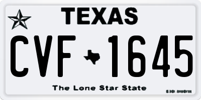 TX license plate CVF1645