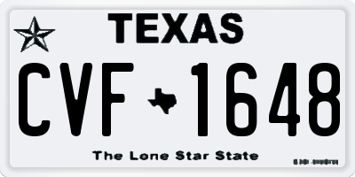 TX license plate CVF1648