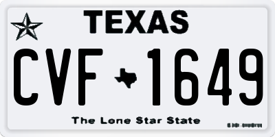 TX license plate CVF1649