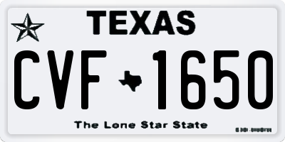 TX license plate CVF1650