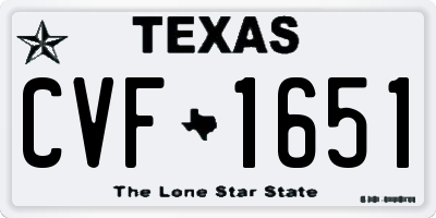 TX license plate CVF1651