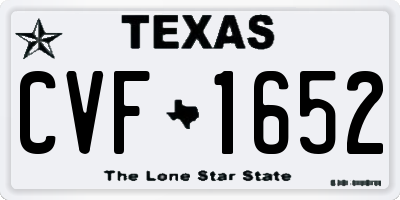 TX license plate CVF1652