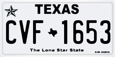 TX license plate CVF1653