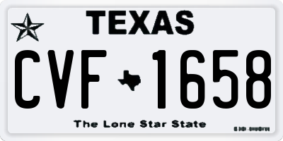 TX license plate CVF1658