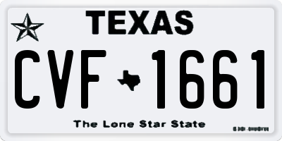 TX license plate CVF1661