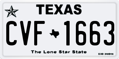 TX license plate CVF1663
