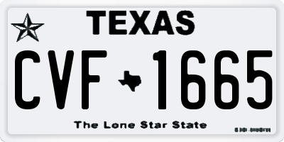TX license plate CVF1665
