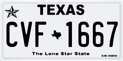 TX license plate CVF1667