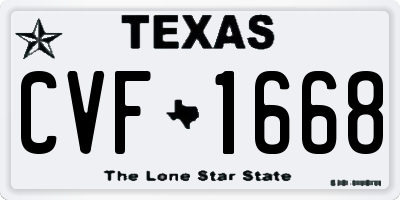TX license plate CVF1668
