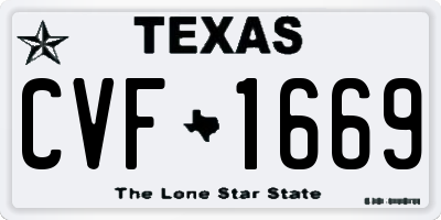 TX license plate CVF1669