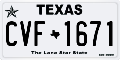 TX license plate CVF1671