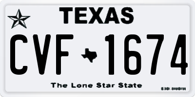 TX license plate CVF1674