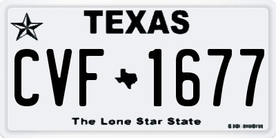 TX license plate CVF1677