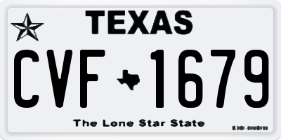 TX license plate CVF1679