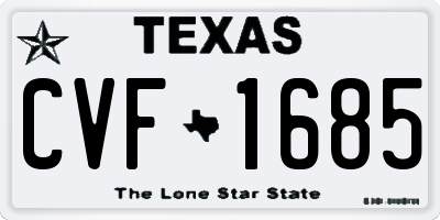 TX license plate CVF1685