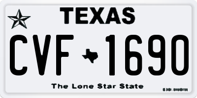 TX license plate CVF1690