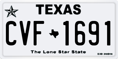 TX license plate CVF1691